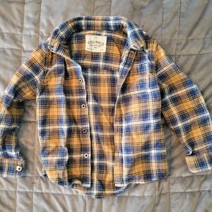 Kids Plaid Shirt - Blue and Yellow